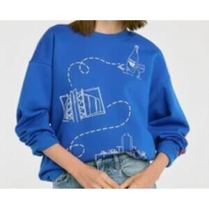 NEW FAVORITE DAUGHTER nobody wants this guide sweatshirt in blue
